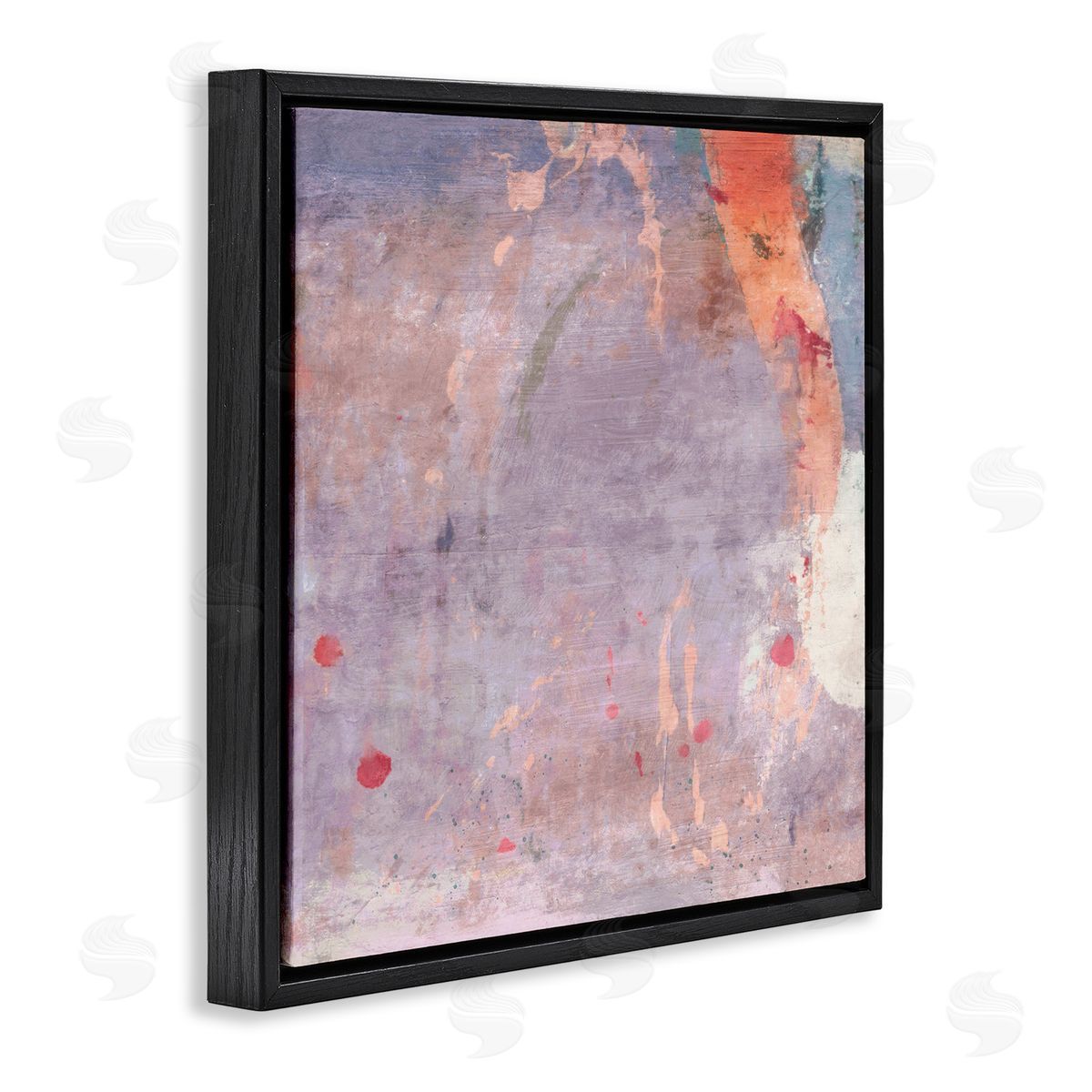 Abstract Purple Ombre Black Floating Frame Canvas Wall Art, Home Decor by Suzanne Nicoll