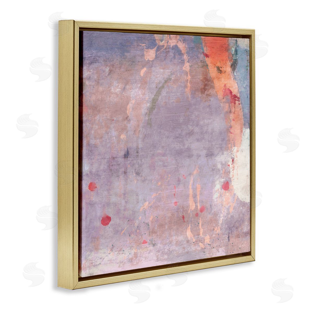 Abstract Purple Ombre Gold Floating Frame Canvas Wall Art, Home Decor by Suzanne Nicoll