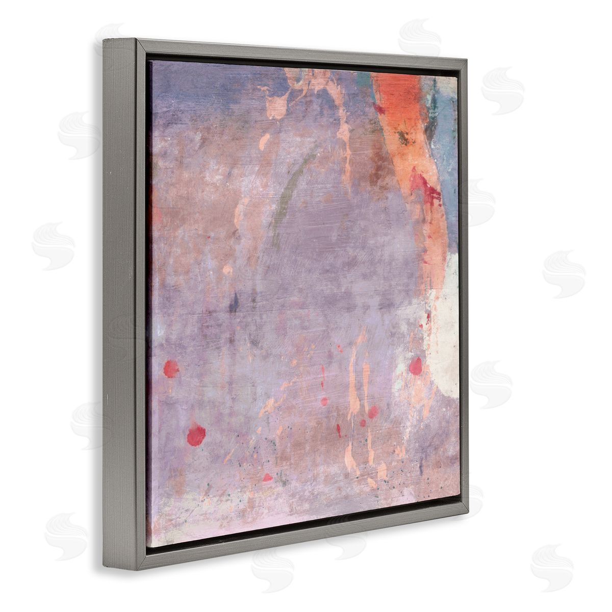 Abstract Purple Ombre Grey Floating Frame Canvas Wall Art, Home Decor by Suzanne Nicoll