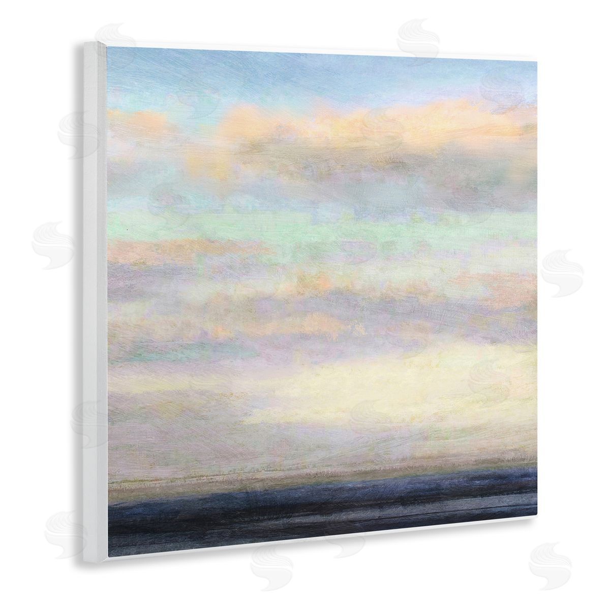 Cloudy Abstract Bay Scene Wood Plaque Wall Art, Home Decor by Suzanne Nicoll