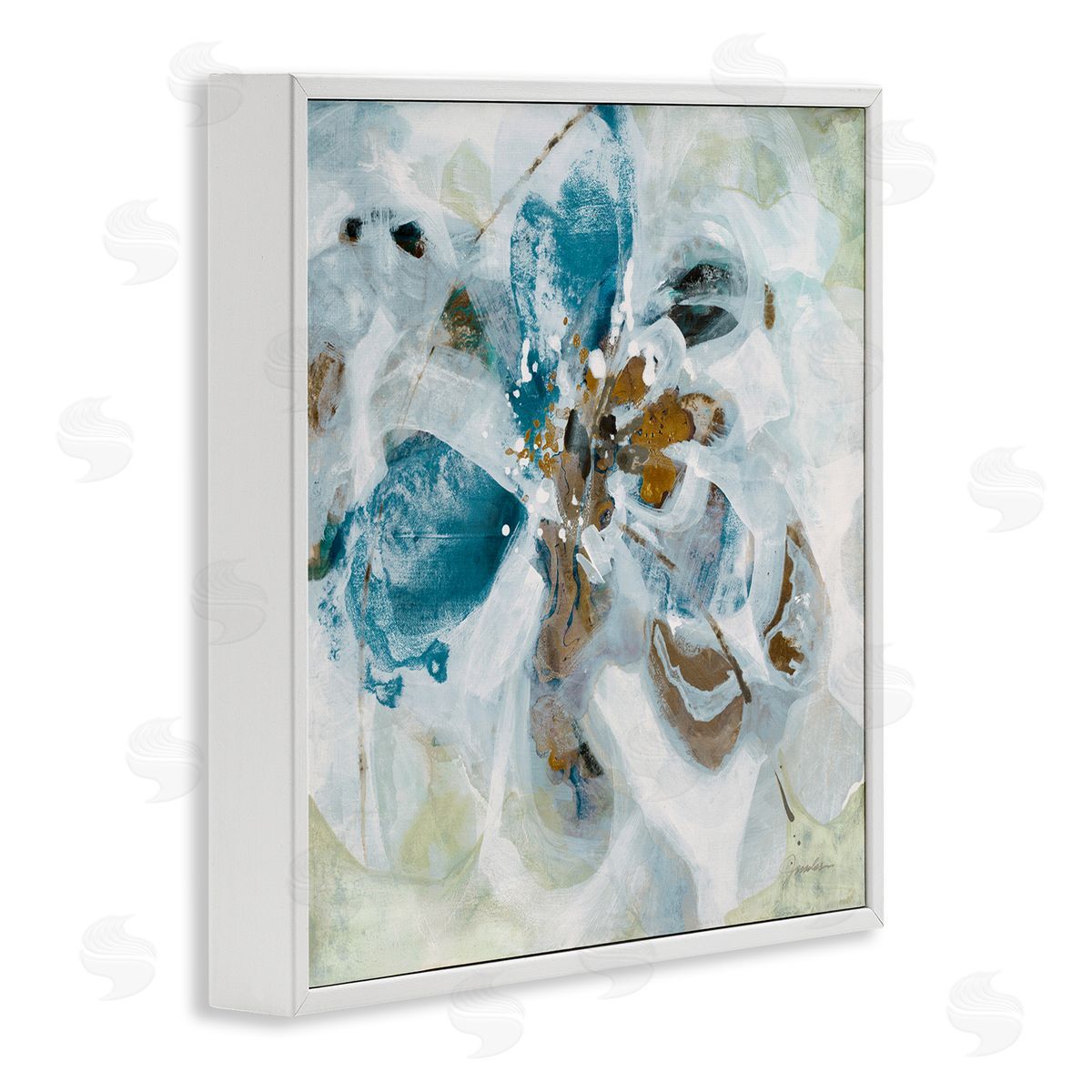 Abstract Botanical Distortion White Frame Print Wall Art, Home Decor by Liz Jardine