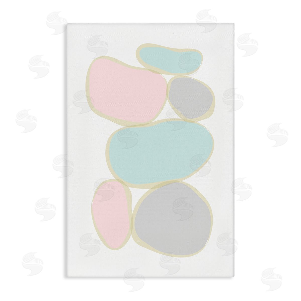 Circular Pastel Shapes Canvas Wall Art, Home Decor by Martina Pavlova