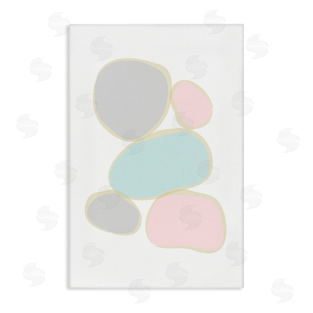 Minimal Pastel Pebbles Canvas Wall Art, Home Decor by Martina Pavlova