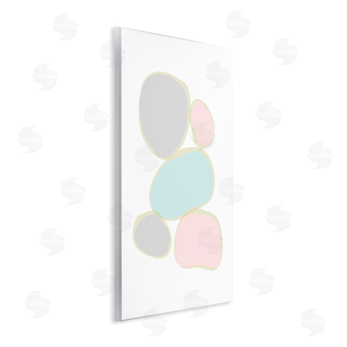 Minimal Pastel Pebbles Wood Plaque Wall Art, Home Decor by Martina Pavlova