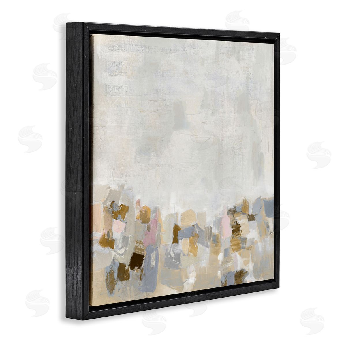 Rustic Beige and Grey Black Floating Frame Canvas Wall Art, Home Decor by Rachel Springer