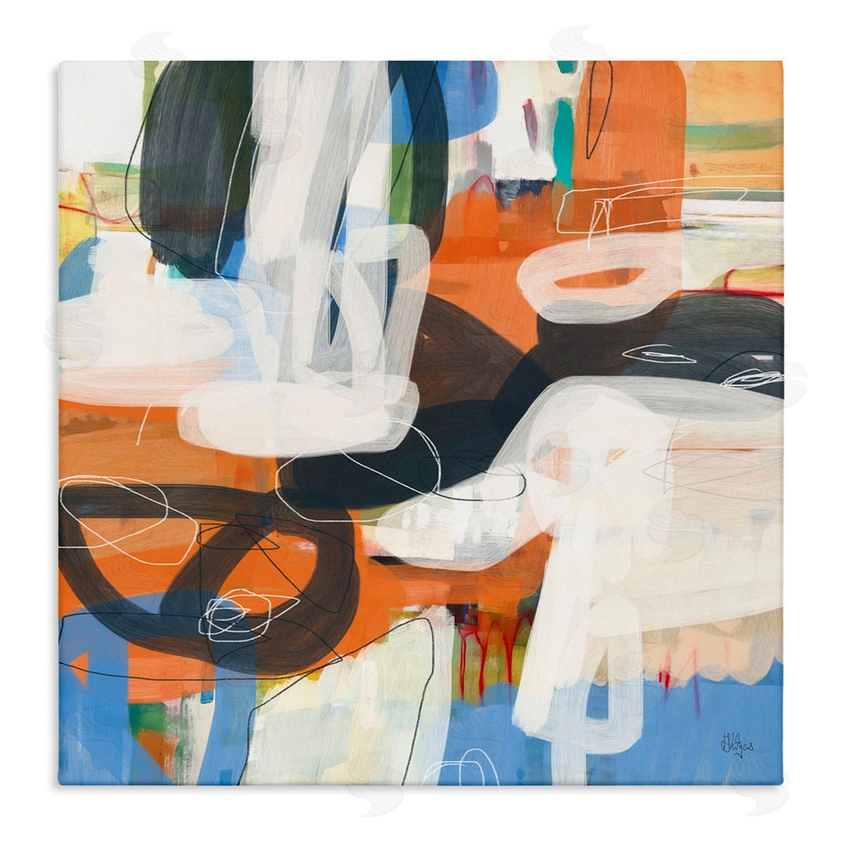 Abstract Squiggle Distortion Canvas Wall Art, Home Decor by Lisa Ridgers