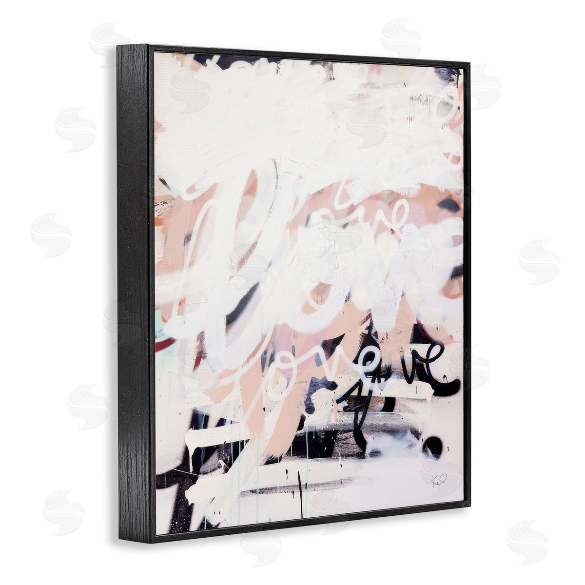 Kent Youngstrom Urban Graffiti Love Collage Black Framed Giclee Wall Art Print