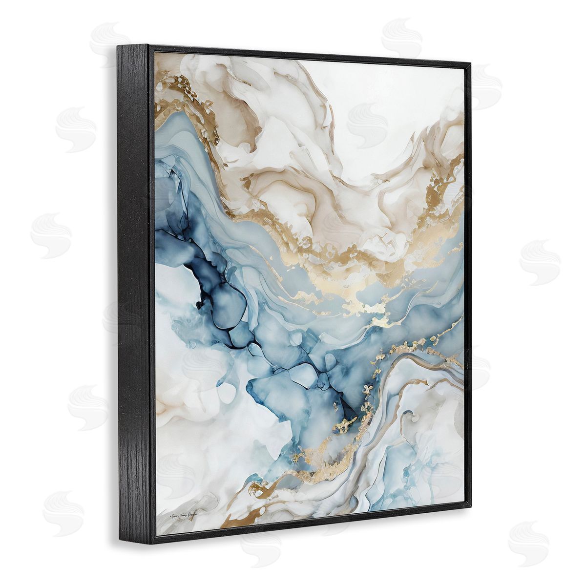 Chic Geode Pattern Black Frame Print Wall Art, Home Decor by Seven Trees Design