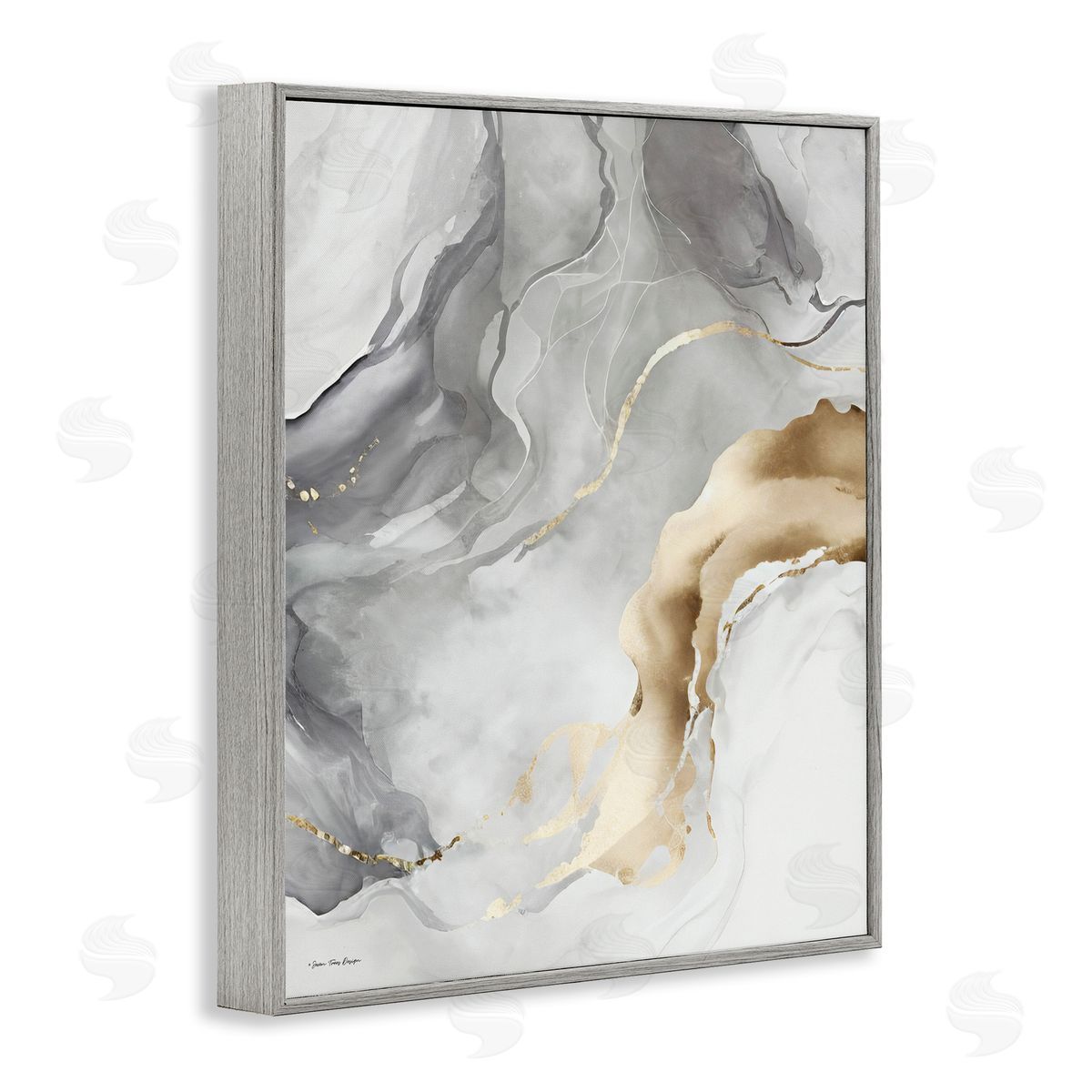 Marbled Grey and Glam Grey Frame Print Wall Art, Home Decor by Seven Trees Design