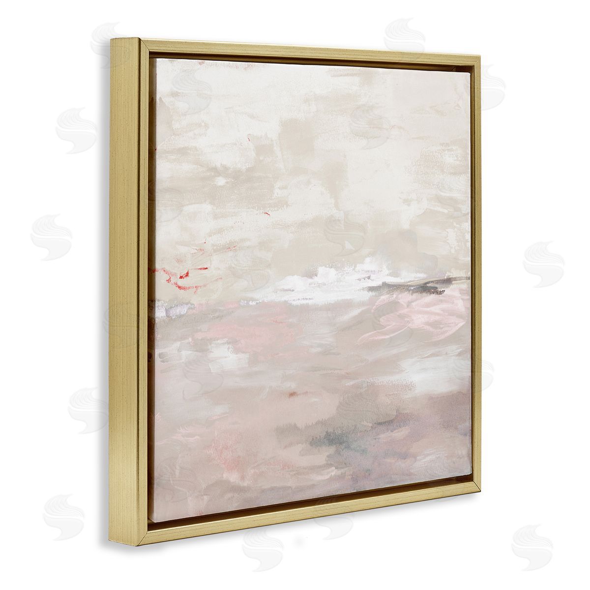 Serenity Neutral Landscape Gold Floating Frame Canvas Wall Art, Home Decor by Lanie Loreth