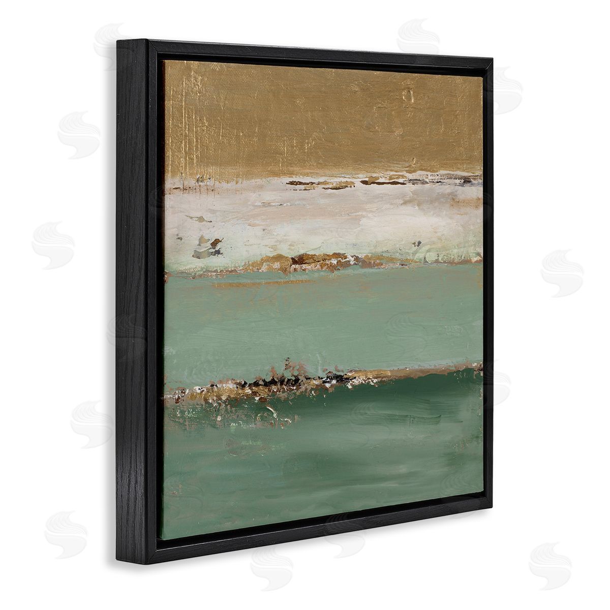 Glam Streaked Gradient Black Floating Frame Canvas Wall Art, Home Decor by Patricia Pinto