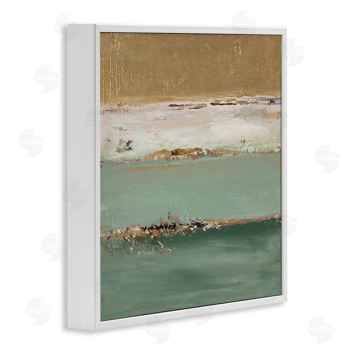 Glam Streaked Gradient White Frame Print Wall Art, Home Decor by Patricia Pinto