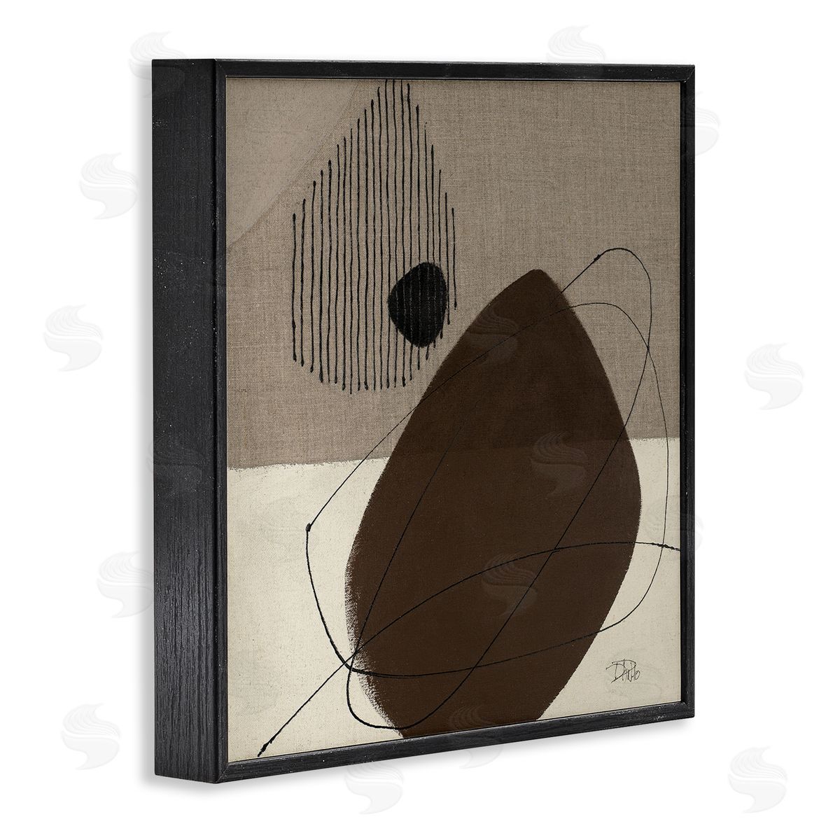 Hidden Lines Abstraction Black Frame Print Wall Art, Home Decor by Patricia Pinto