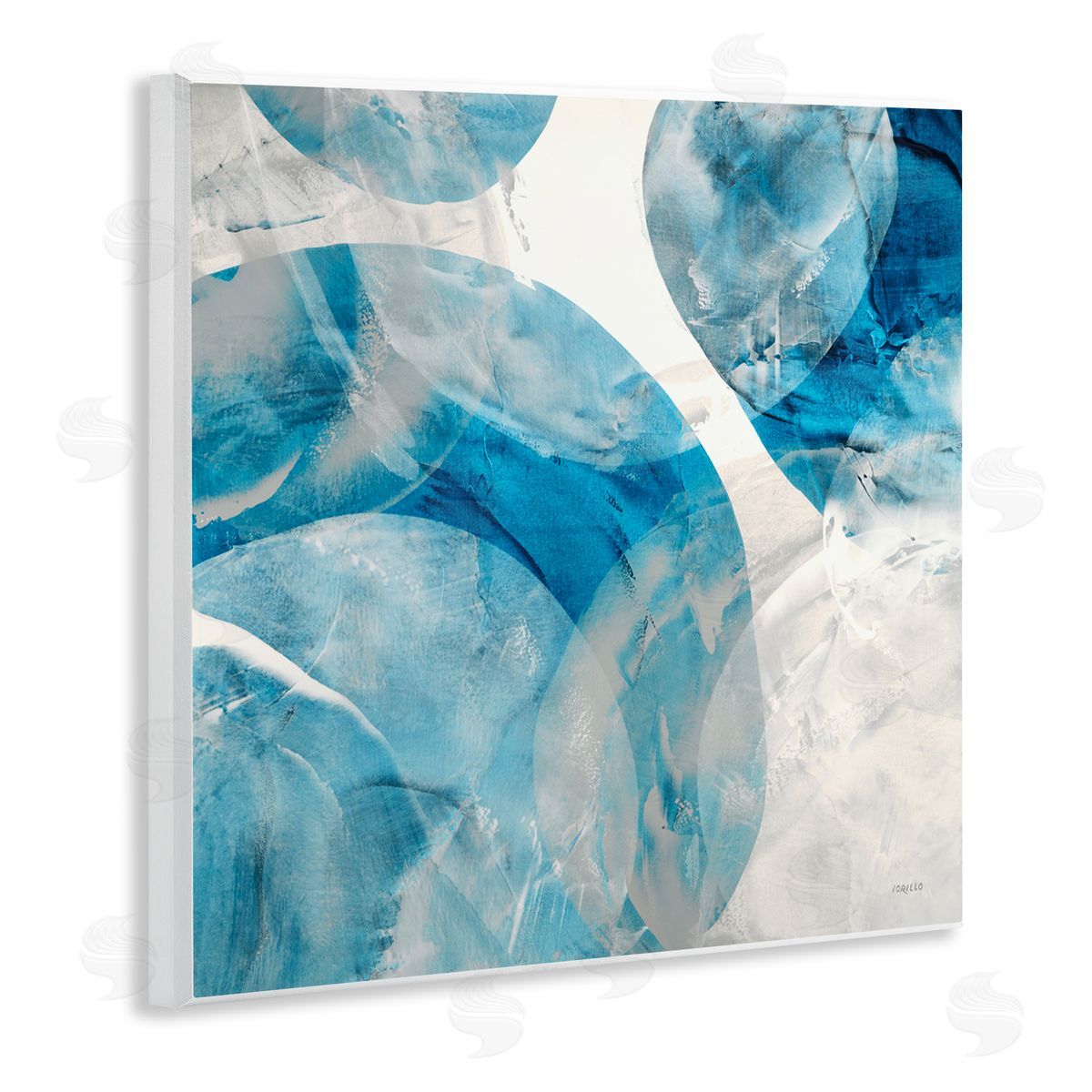 Opaque Blue Spheres Wood Plaque Wall Art, Home Decor by Jeff Iorillo