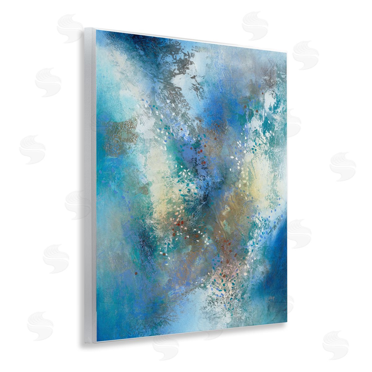 Fluid Blue Abstraction Wood Plaque Wall Art, Home Decor by K. Nari