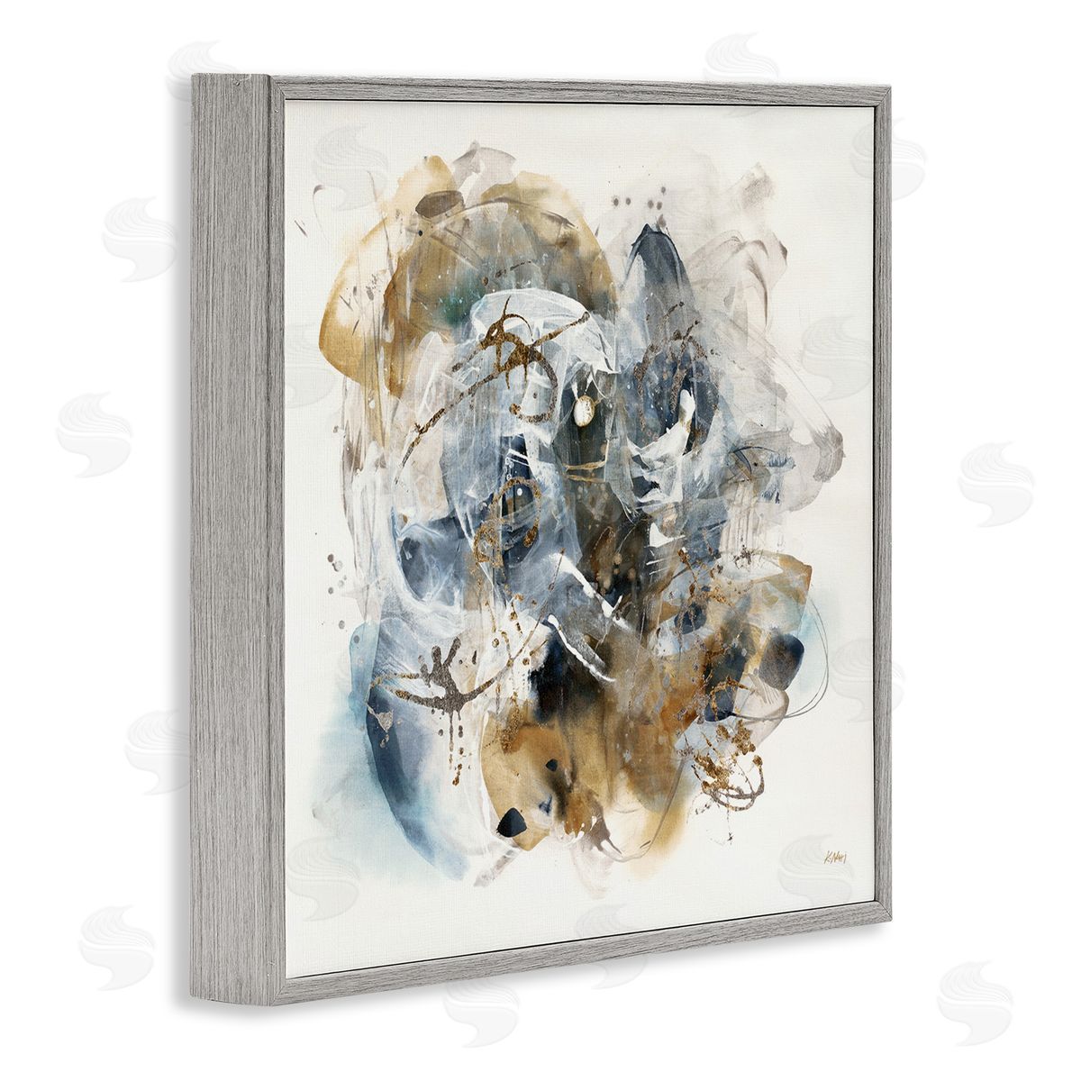 Southwestern Paint Splatter Grey Frame Print Wall Art, Home Decor by K. Nari