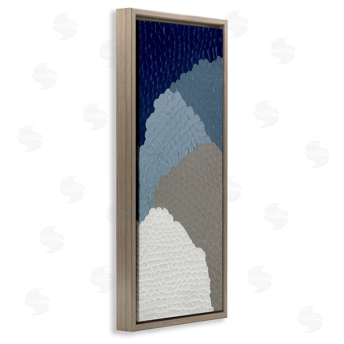 Cascading Shapes Abstract Brown Floating Frame Canvas Wall Art, Home Decor by Ben Schneider