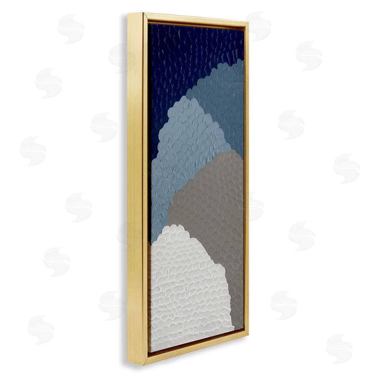 Cascading Shapes Abstract Gold Floating Frame Canvas Wall Art, Home Decor by Ben Schneider