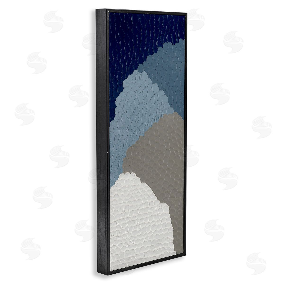 Cascading Shapes Abstract Black Frame Print Wall Art, Home Decor by Ben Schneider