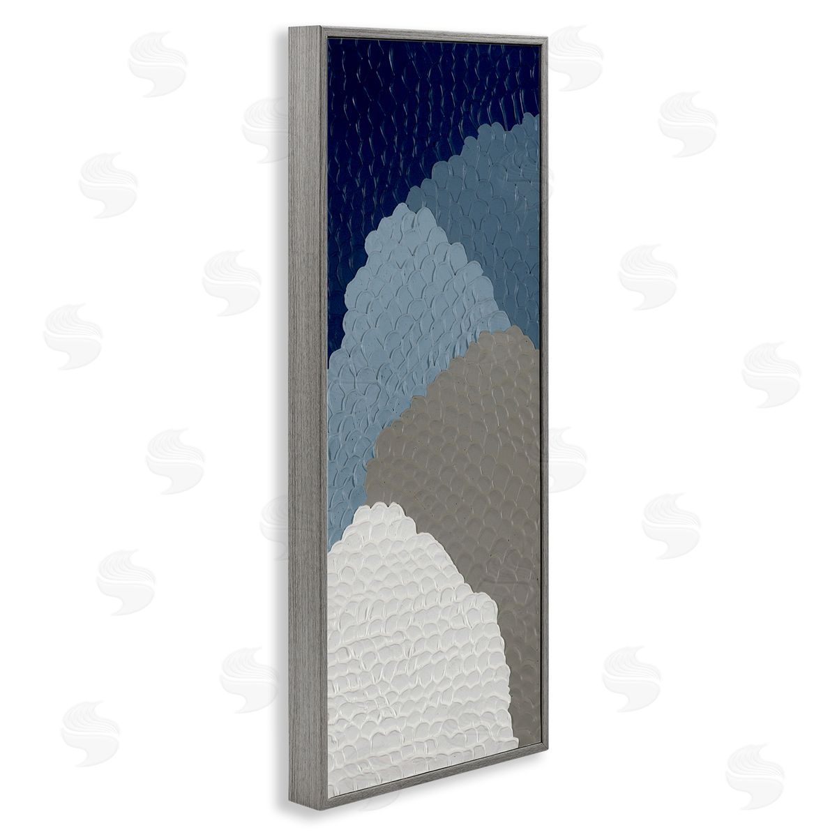 Cascading Shapes Abstract Grey Frame Print Wall Art, Home Decor by Ben Schneider