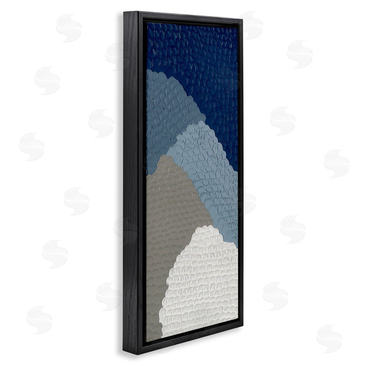Modern Abstract Forms Black Floating Frame Canvas Wall Art, Home Decor by Ben Schneider