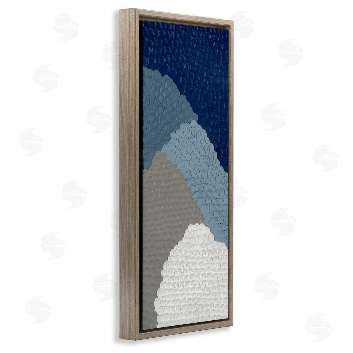 Modern Abstract Forms Brown Floating Frame Canvas Wall Art, Home Decor by Ben Schneider