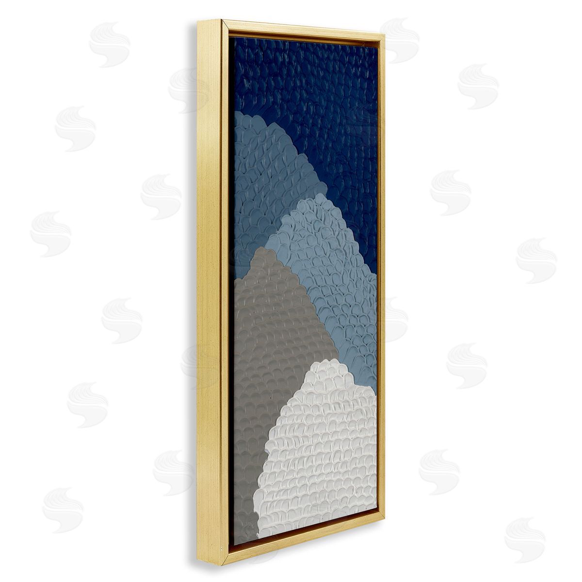 Modern Abstract Forms Gold Floating Frame Canvas Wall Art, Home Decor by Ben Schneider