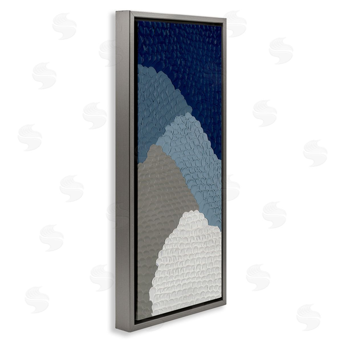 Modern Abstract Forms Grey Floating Frame Canvas Wall Art, Home Decor by Ben Schneider