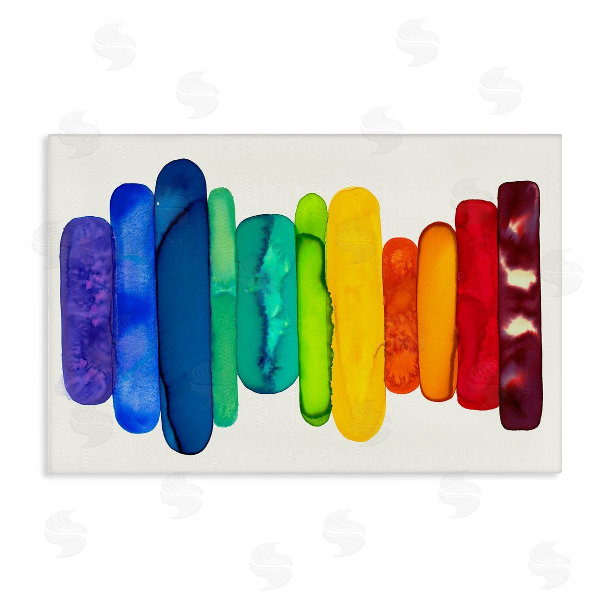 Rainbow Ombre Shapes Canvas Wall Art, Home Decor by Laura Van Horne