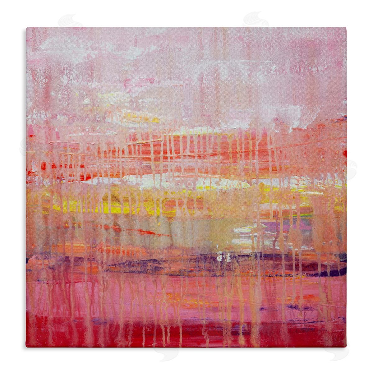 Hilary Winfield Dripping Paint on Pink Canvas Wall Art Print