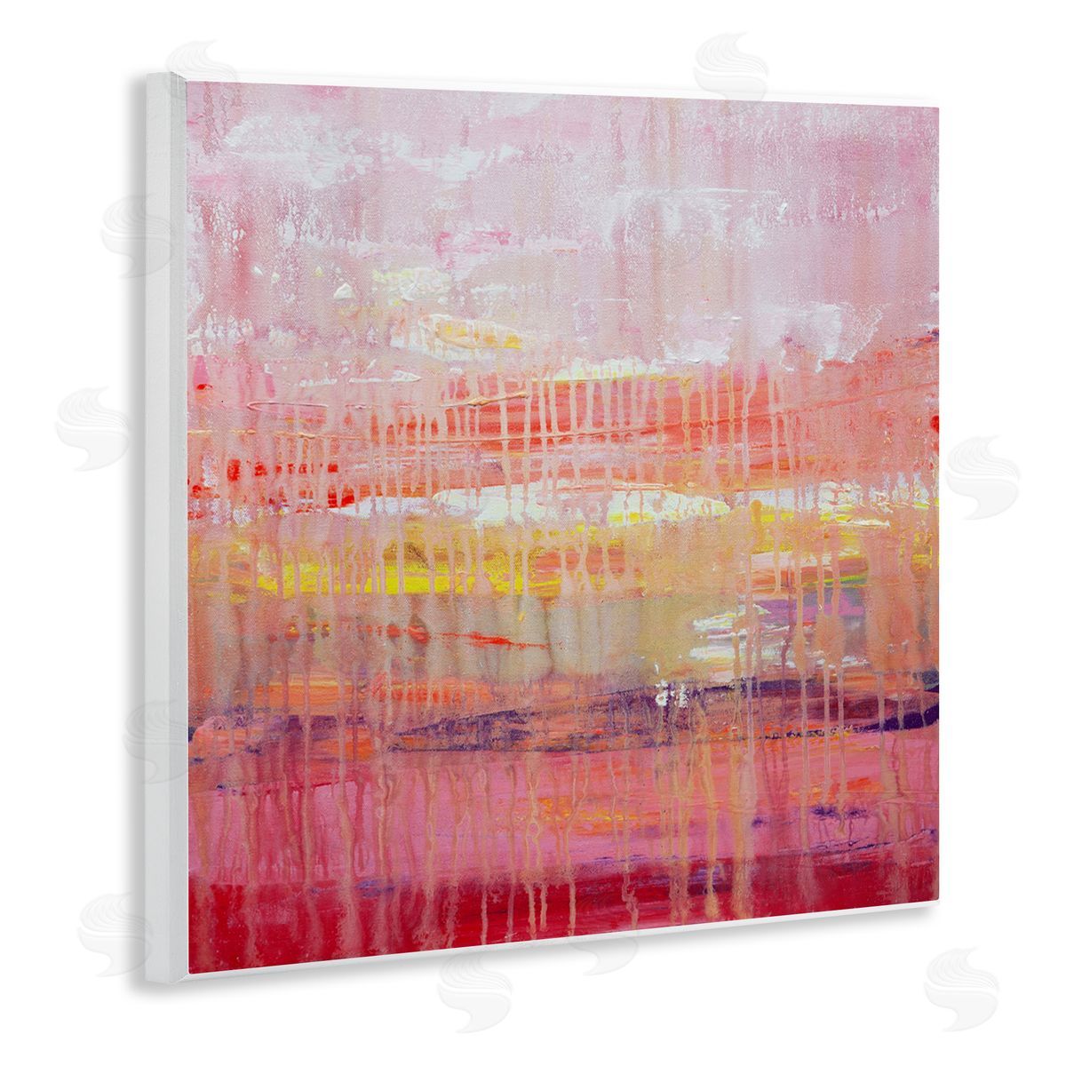 Hilary Winfield Dripping Paint on Pink Wooden Wall Plaque Art Print