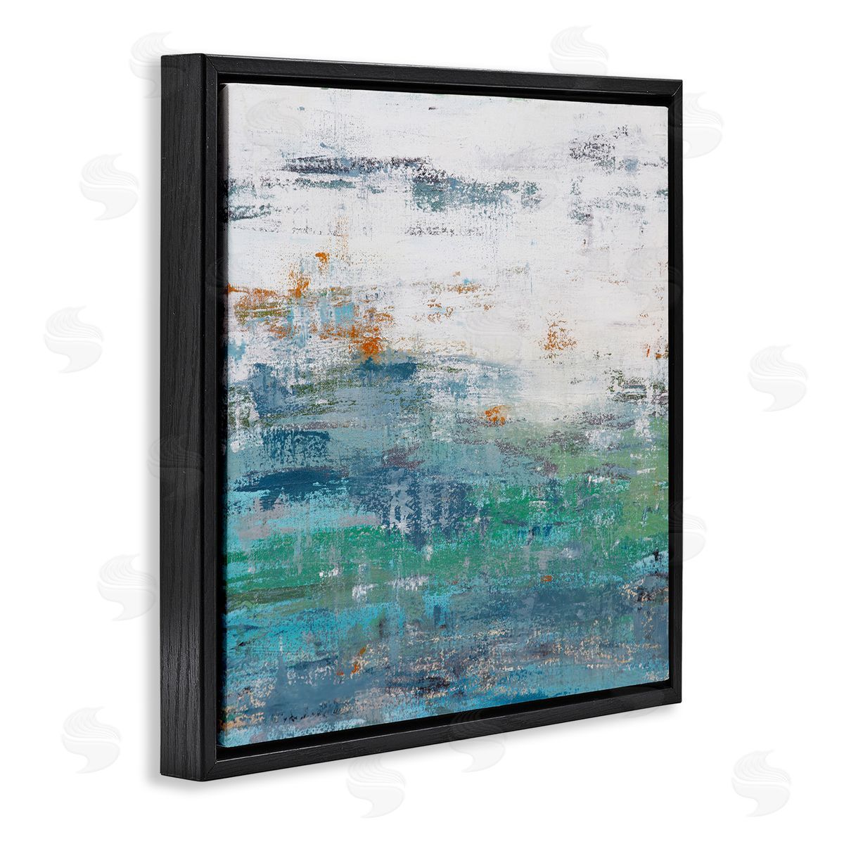 Hilary Winfield Distressed Paint Gradient Black Floating Frame Canvas Wall Art Print
