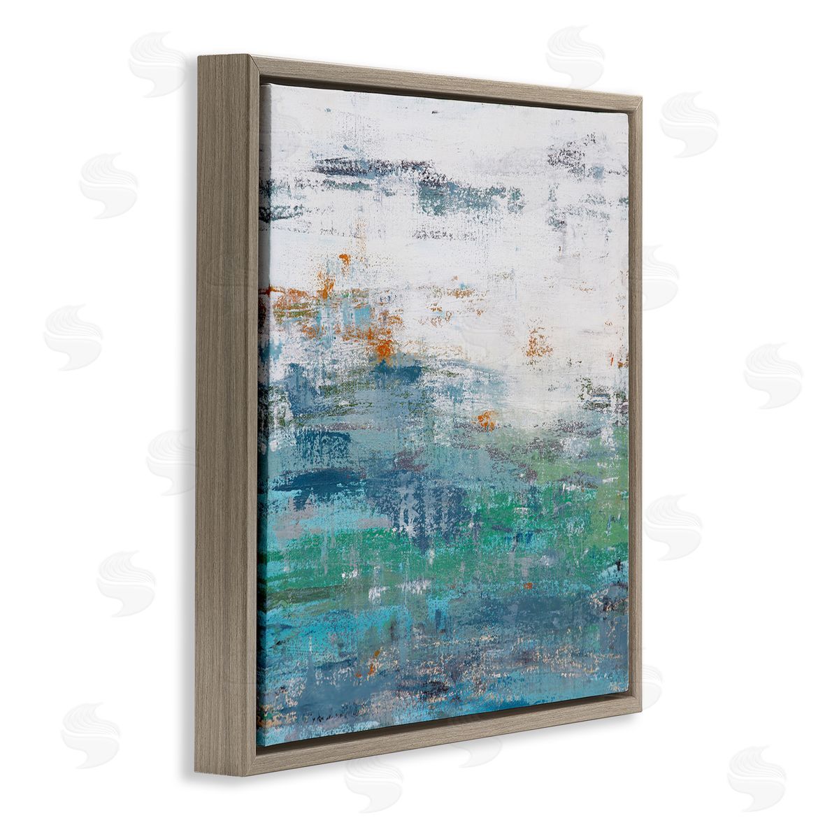 Hilary Winfield Distressed Paint Gradient Brown Floating Frame Canvas Wall Art Print