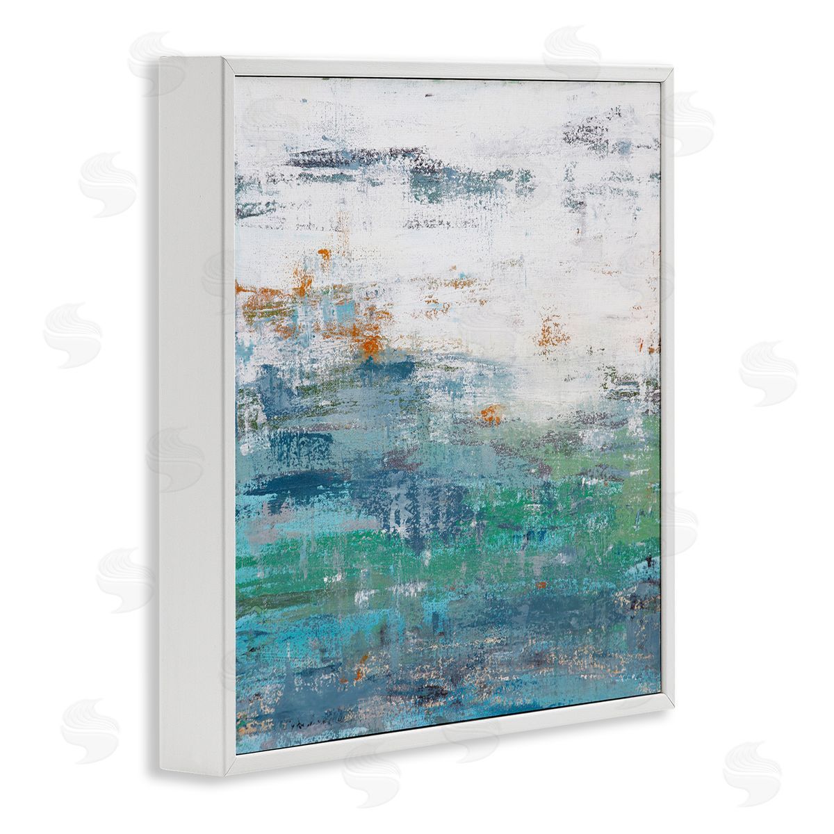 Hilary Winfield Distressed Paint Gradient White Framed Giclee Wall Art Print