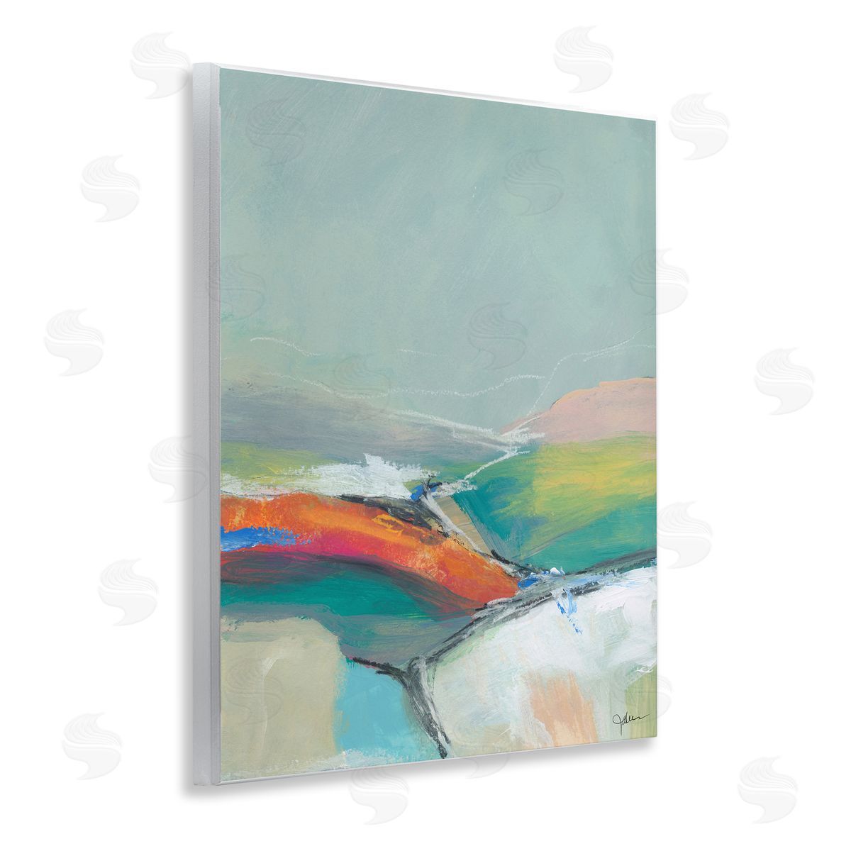 Abstract Rolling Hills Wood Plaque Wall Art, Home Decor by Jan Weiss