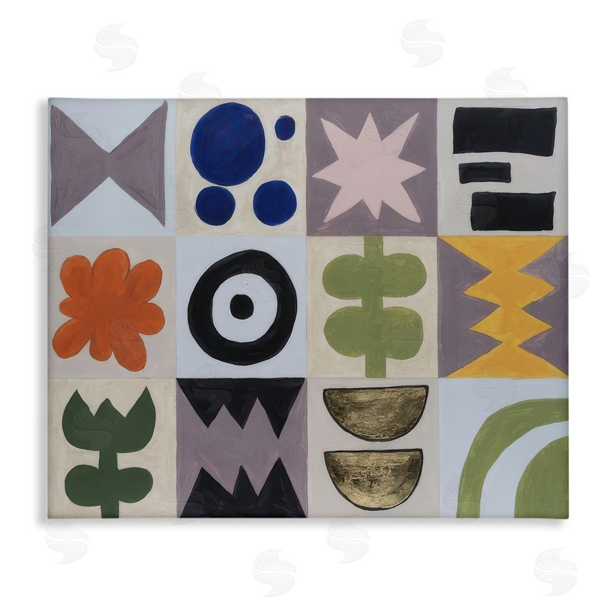 Michael Willett Contemporary Tulips & Shapes Canvas Wall Art Print