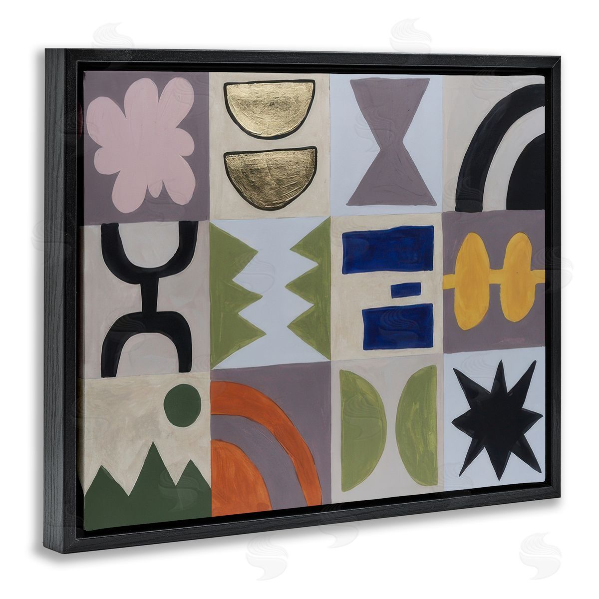 Michael Willett Contemporary Nature Patterns Black Floating Frame Canvas Wall Art Print