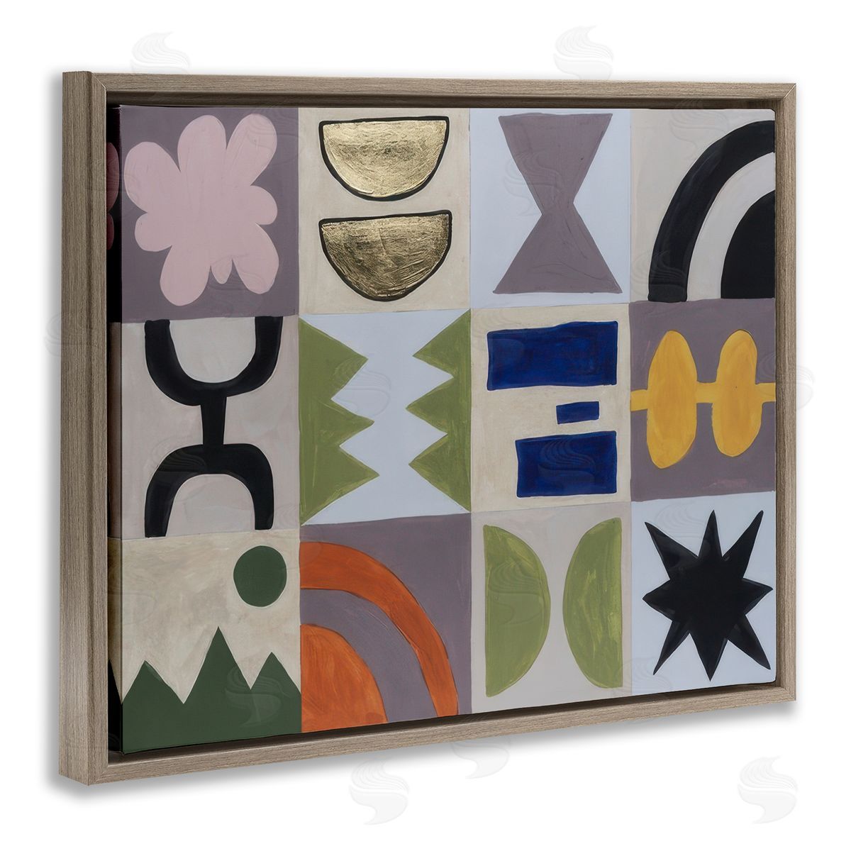 Michael Willett Contemporary Nature Patterns Brown Floating Frame Canvas Wall Art Print