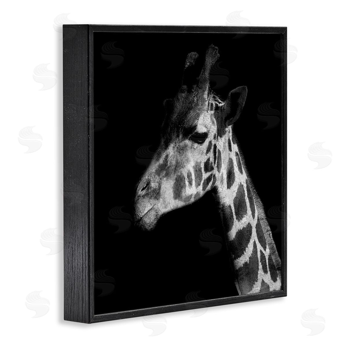 Patricia Pinto Jungle Giraffe Portrait Black Framed Giclee Wall Art Print