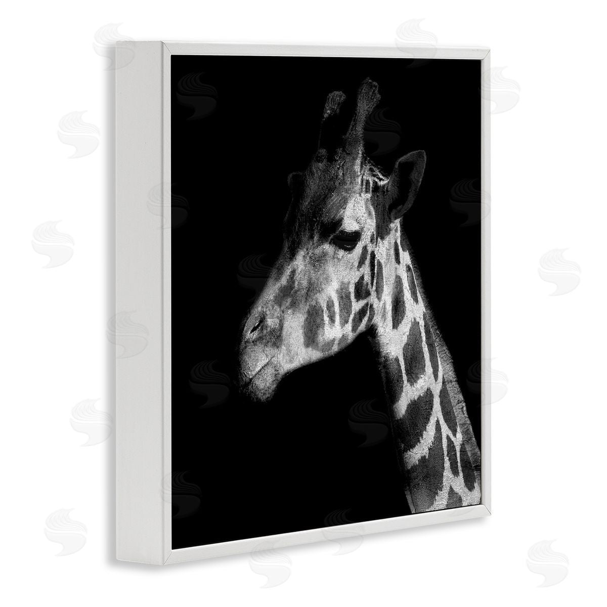 Patricia Pinto Jungle Giraffe Portrait White Framed Giclee Wall Art Print