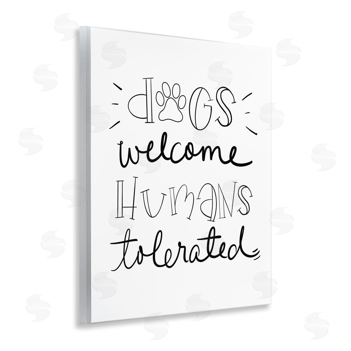 Dogs Welcome Humans Tolerated Wood Plaque Wall Art, Home Decor by Sd Graphics Studio