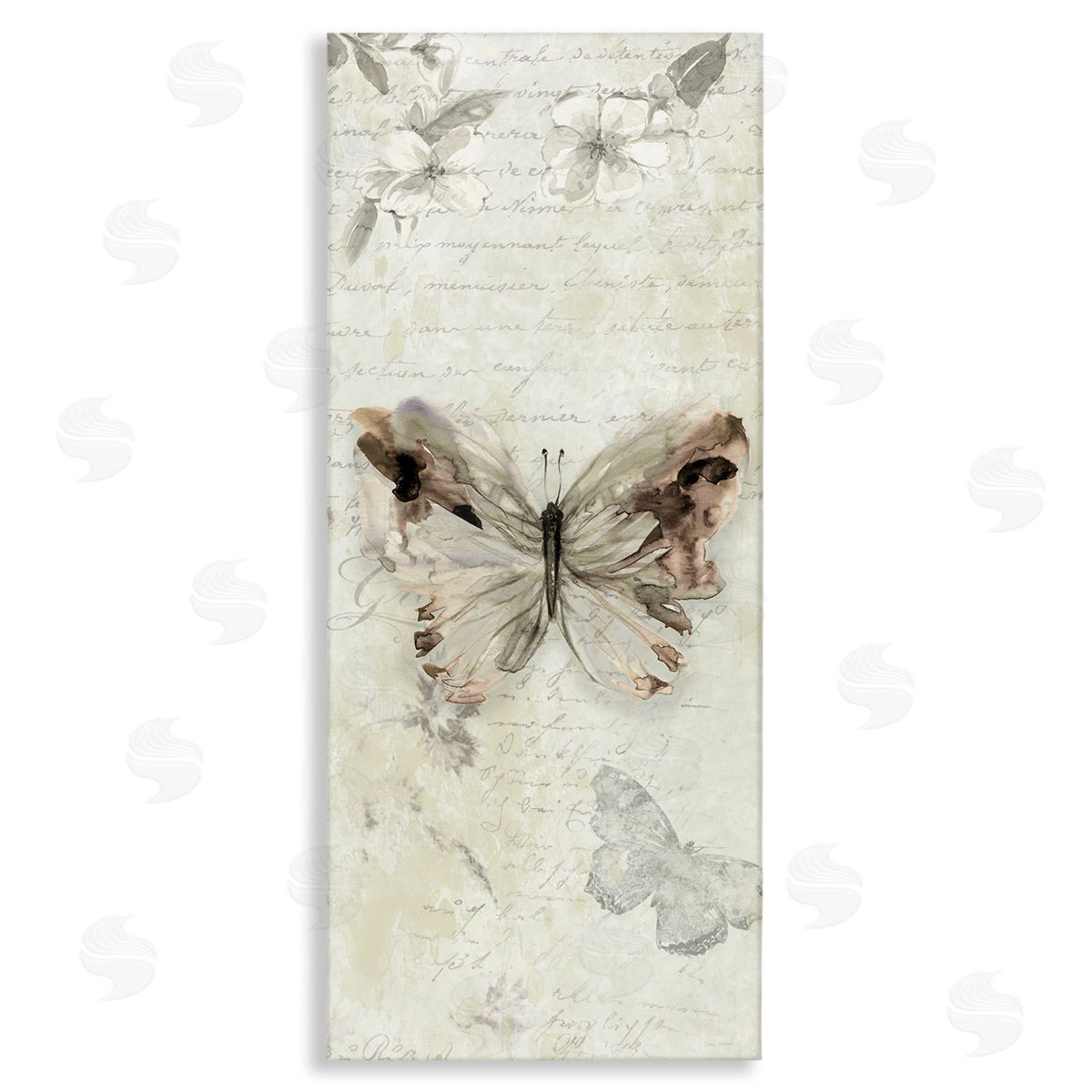 Timeless Butterflies with Cursive Canvas Wall Art, Home Decor by Carol Robinson