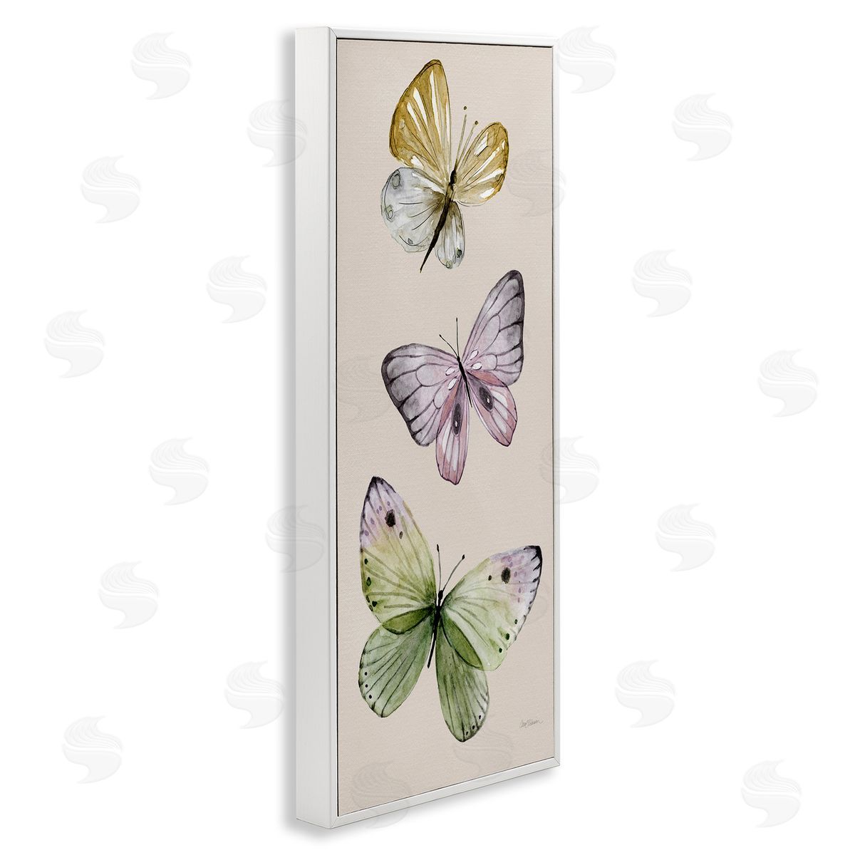 Three Timeless Butterflies White Frame Print Wall Art, Home Decor by Carol Robinson