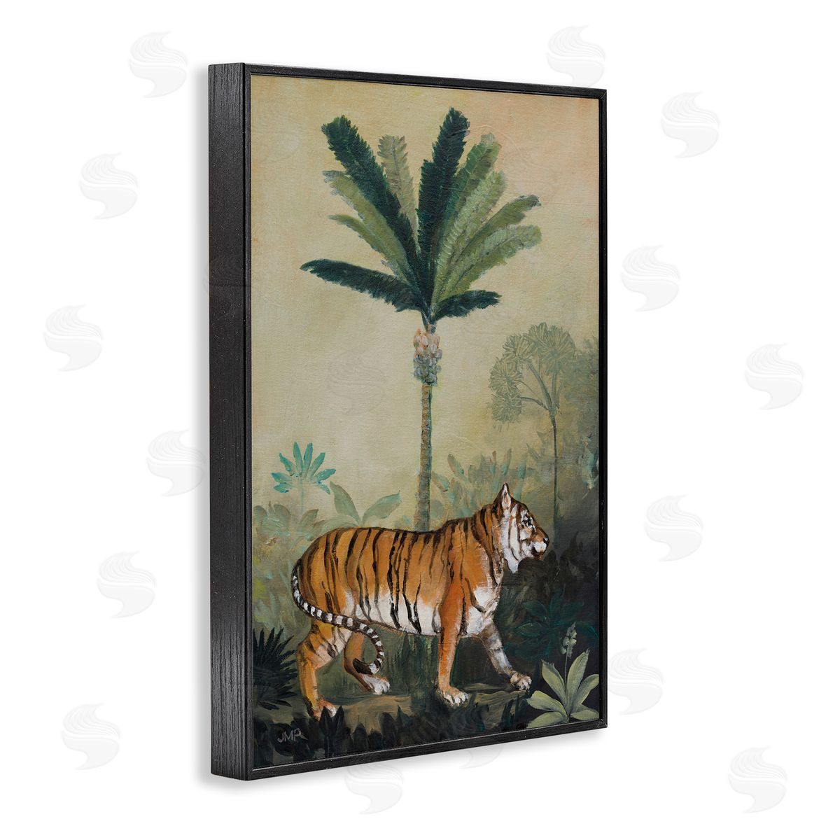 King Of Jungle Tiger Black Frame Print Wall Art, Home Decor by Julia Purinton