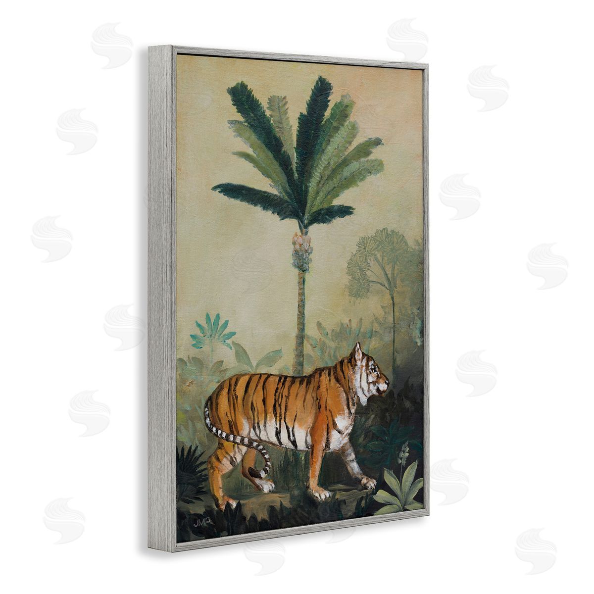 King Of Jungle Tiger Grey Frame Print Wall Art, Home Decor by Julia Purinton
