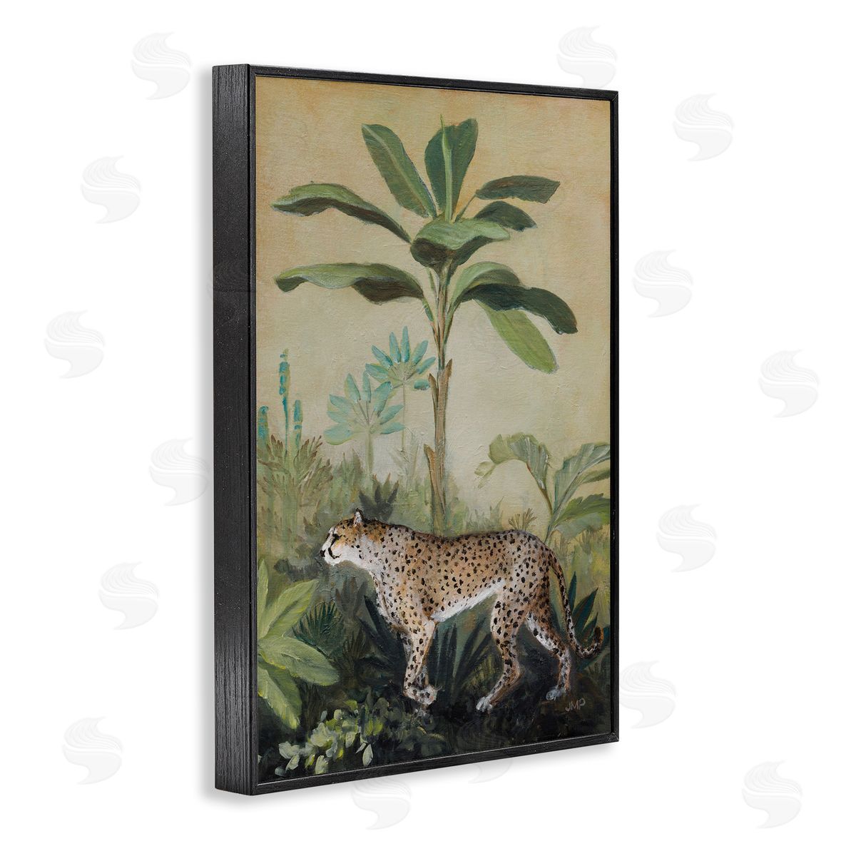 King Of Jungle Leopard Black Frame Print Wall Art, Home Decor by Julia Purinton