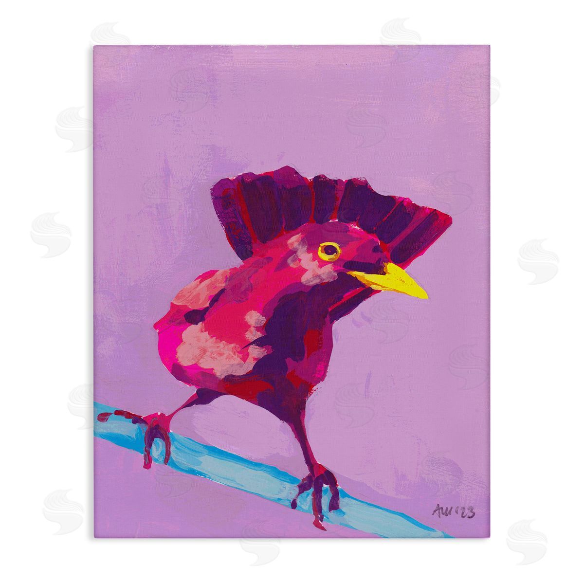 Ania Zwara Vivid Perched Bird Canvas Wall Art Print