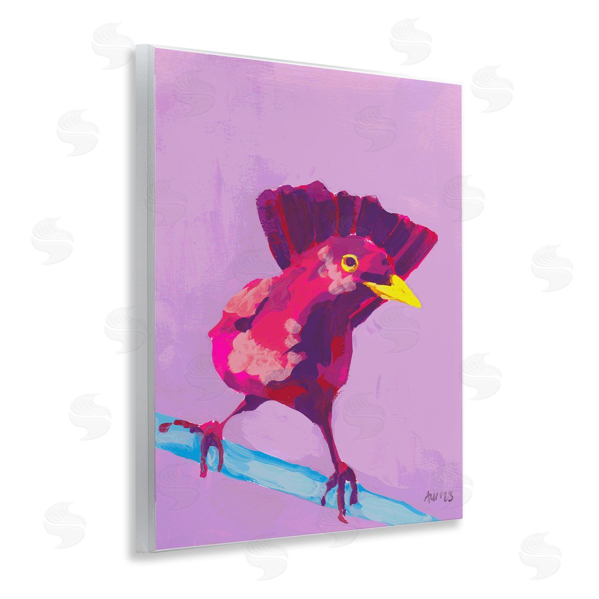 Ania Zwara Vivid Perched Bird Wooden Wall Plaque Art Print