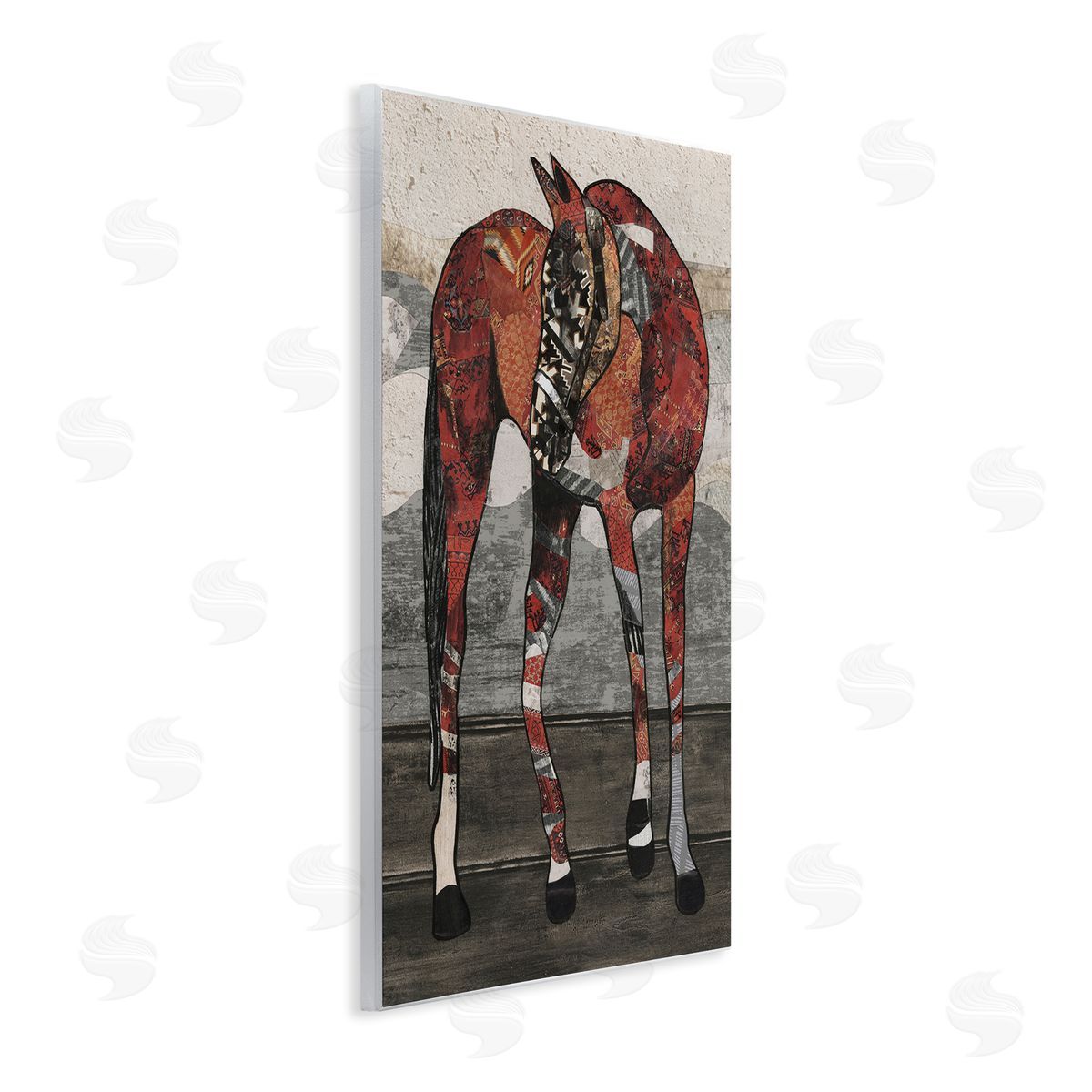 Horse with Geometric Patterns Wood Plaque Wall Art, Home Decor by Coco Good