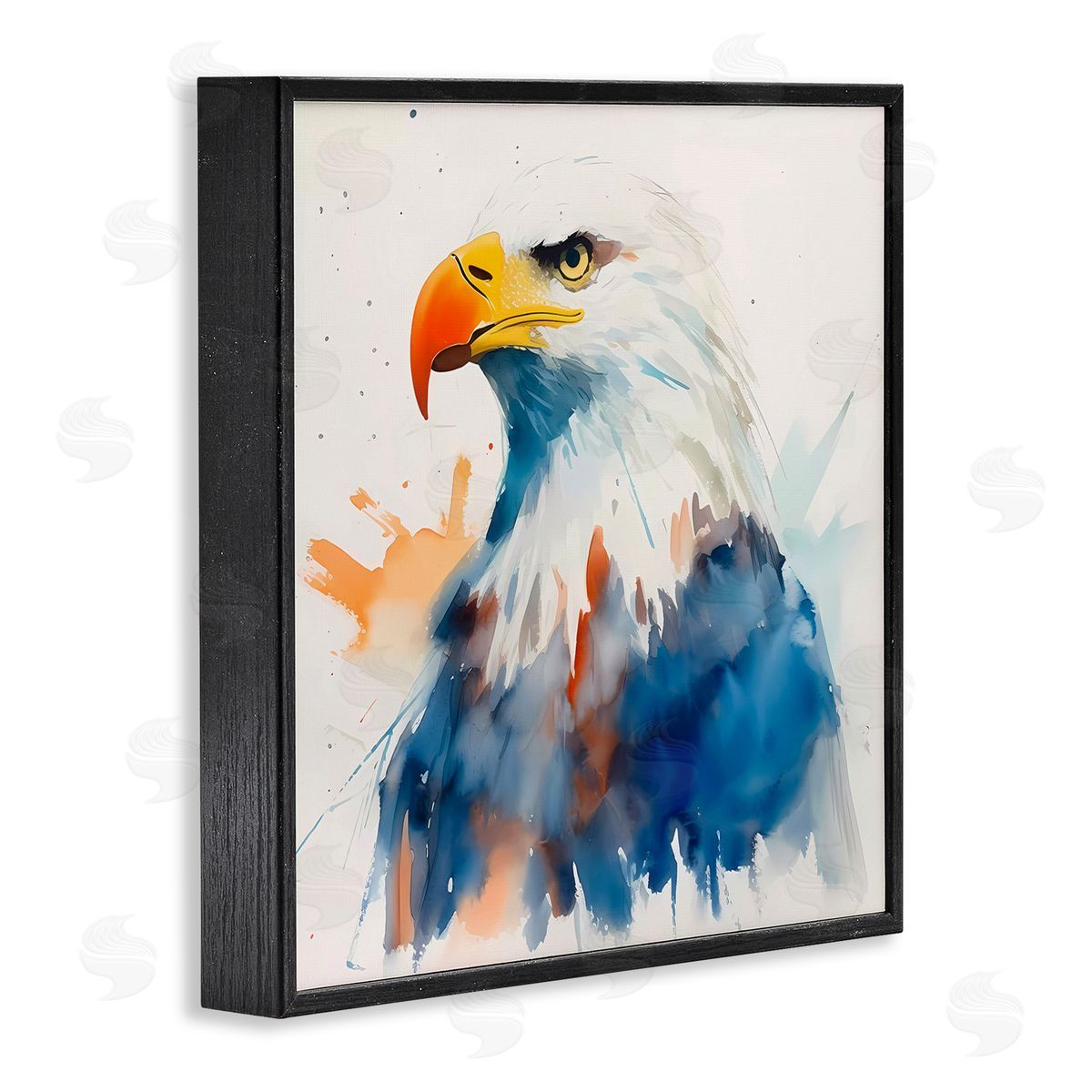 Eagle with Strong Gaze Black Frame Print Wall Art, Home Decor by Walker Noble